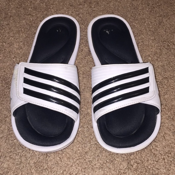 adidas white flip flops